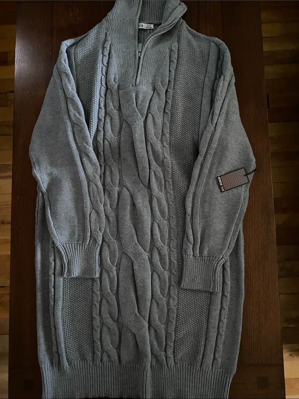 Women’s Cable-Knit Half-Zip Sweater - Gray